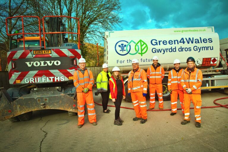Griffiths Trialling Greener HVO Fuel on Dyfi Bridge Project